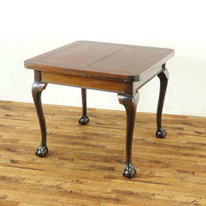 伸長式ダイニングテーブル　クイーンアン ドローリーフテーブル　美しい光沢も魅力　イギリス　アンティークフレックス　57855