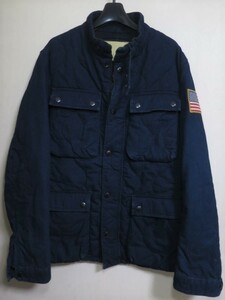 ラルフローレン DENIM＆SUPPLY デニム＆サプライ デニム キルティング ジャケット 実寸 L 175cm タロンジップ ミリタリー バイカー