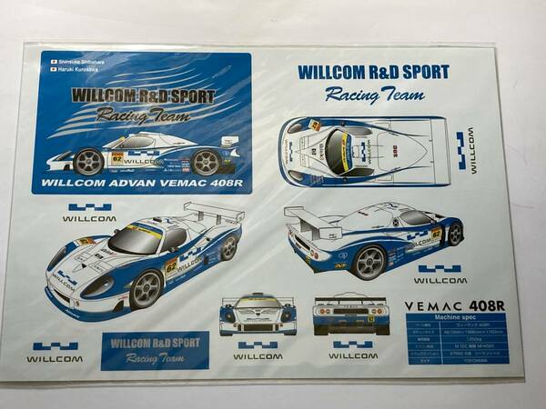 WILLCOM R&D SPORT Racing Team ステッカー ウイルコム　　GT選手権　GT300