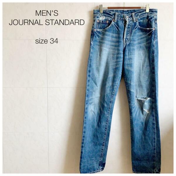 メンズ JOURNAL STANDARD ダメージデニムパンツ ジーパン　886