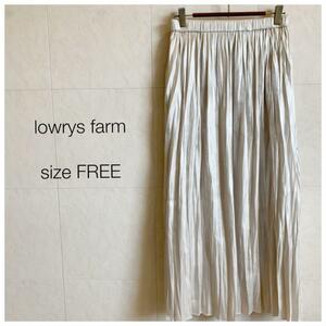 lowrys farm 光沢感 プリーツロングスカート 608