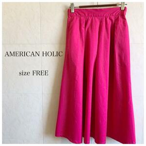 AMERICAN HOLIC ピンクフレアスカート　398