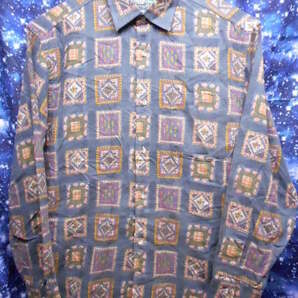 ヘンリーコットンズ イタリア製 総柄 ボタンダウンシャツ サイズ39－15 1/2 昭和レトロの画像1