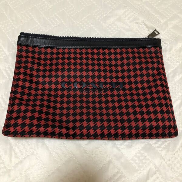 コーチ COACH メンズ クラッチバッグ レッド F63445