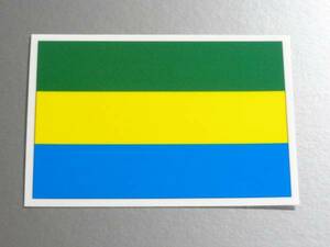 1■_ガボン共和国国旗ステッカー Sサイズ 5x7.5cm 1枚即買■Gabon Flag sticker decal 即買 アフリカ 耐水シール AF