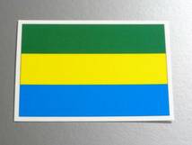 1■_ガボン共和国国旗ステッカー Sサイズ 5x7.5cm 1枚即買■Gabon Flag sticker decal 即買 アフリカ 耐水シール AF_画像1