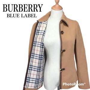 BURBERRY BLUE LABEL ウールジャケット ベルト ノバチェック バーバリーブルーレーベル ブルゾン