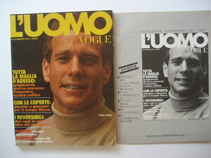 洋雑誌 L'UOMO VOGUE (ルオモ・ヴォーグ) イタリア版 AGOST 1977 62 (1977年8月 62号) 日本語訳冊子付き