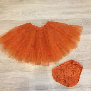 GYMBORee ジンボリー チュチュ スカート 2T アンダーパンツ ハロウィンコスチュームにも オレンジ かぼちゃ パンプキン 仮装