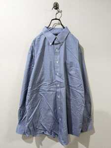 ボタンダウンシャツ　古着　ブルー　シンプル　フォーマル　カジュアル　D10