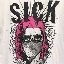 STDIO GN　SICK　ビッグイラスト　半袖Tシャツ　メンズ　Mサイズ　DALUC　ホワイト　ヒップホップ　ストリート　古着_画像3