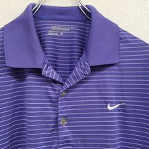 【美品】　NIKE GOLF　ナイキゴルフ　ボーダー柄　半袖ゴルフシャツ　TOUR PERFORMANCE　メンズ　Lサイズ　パープル　DRI-FIT_画像3