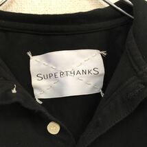 【美品】　SUPERTHANKS　スーパーサンクス　半袖ポロシャツ　ブラック　刺繍ロゴ　メンズ　Mサイズ_画像5
