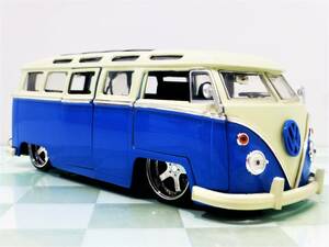 開封品■JADA TOYS 1/24 1962 VW BUS BLUE■フォルクスワーゲン バス 19