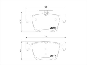 P85125N：アウディ VW リアブレーキパッド BREMBO セラミック 新品 A3 8V Q2 GA TT FV ゴルフ7 5G ゴルフトゥーラン 5T 5Q0698451C 5Q06