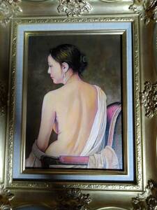 絵画、油彩4号、森本草介、裸婦、Nude Woman、新品高級額縁、黄袋付、肉筆保証。