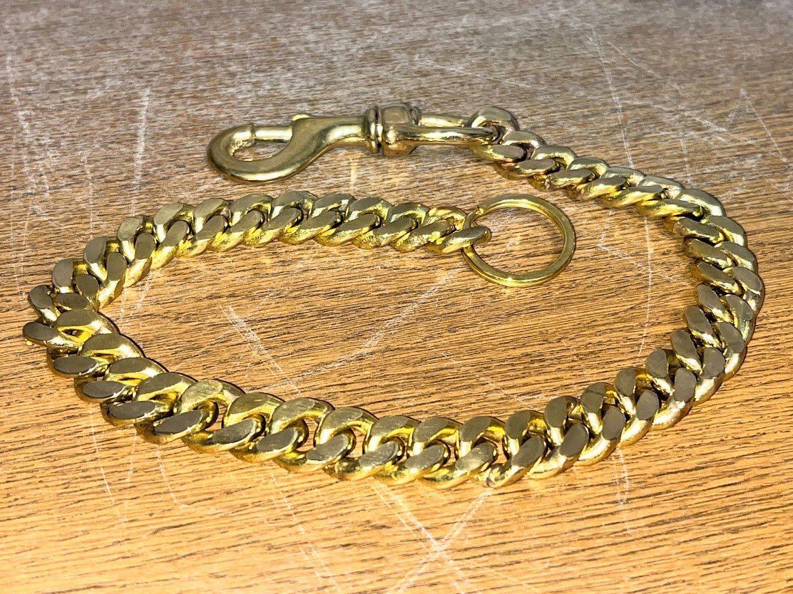 Superb, invincible, fully handmade in the USA, brass, solid, extra thick, kihei wallet chain, brand new, unused, Men's Accessories, key chain, Wallet Chain, Wallet Chain