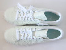 新品 海外限定 スタンスミス W 23.5 ホワイト アイスミントグリーン しわ レザー STAN SMITH W S76666 ADIDAS スニーカー 白 天然皮革_画像1