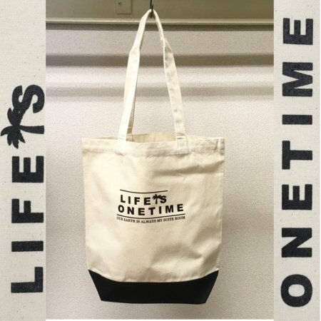 送料込■オリジナル LIFE IS ONE TIME キャンバス トートバッグ■ナチュラル■海 サーフィン アウトドア 旅行 リバーサル FEVR windandsea