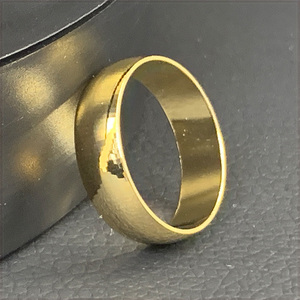 [RING] 18K Gold Filled 316L Stainless Steel 甲丸内平 5mm ワイド ゴールド シンプル リング 18号 (2.6g) 【送料無料】