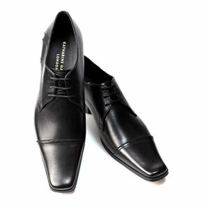 キャサリンハムネットロンドン 3993 ブラック 25.5㎝ 新品未使用 メンズ 本革 ビジネスシューズ 紳士靴 ロングノーズ 革靴 (旧品番3980)