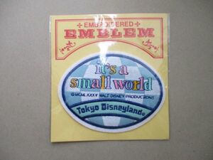 80s 東京ディズニーランド スモールワールド刺繍ワッペン/当時物SMALL WORLDパッチ遊園地ミッキーマウスdisnyミッキーお土産スーベニア S77