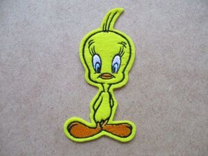 90s WARNER BROSトゥイーティーTweety Birdワッペン/ワーナーpatchesブラザース刺繍ビンテージLooney Tunesルーニー テューンズTV S80