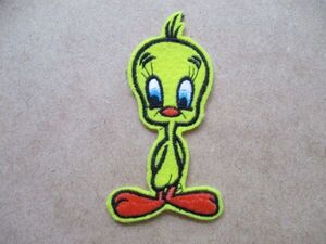 80s WARNER BROSトゥイーティーTweety Birdワッペン/Eワーナーpatchesブラザース刺繍ビンテージLooney Tunesルーニー テューンズTV S80