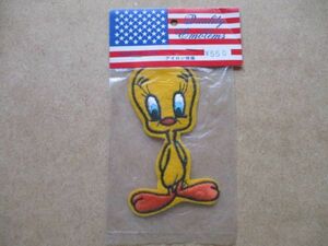 80s WARNER BROSトゥイーティーTweety Birdワッペン/Cワーナーpatchesブラザース刺繍ビンテージLooney Tunesルーニー テューンズTV S80