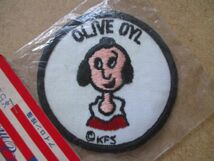 80s POPEYEポパイ オリーブOlive Oylワッペン/KFSコミック昭和レトロSailor Manアニメ刺繍Elzie Crisler Segar漫画アップリケpatches S81_画像2