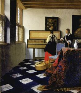 Art hand Auction Nueva lección musical de Vermeer, técnica especial, impresión de alta calidad con marco de madera y procesamiento fotocatalítico., 3 características principales Precio especial 1980 yenes (envío incluido) Cómpralo ahora, Obra de arte, Cuadro, otros