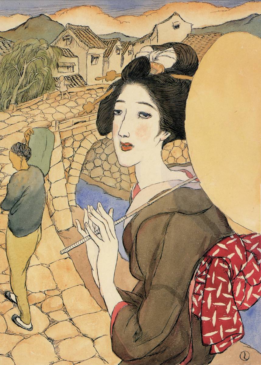 New Yumeji Takeshita's Meganebashi high-quality print using special techniques, wooden frame, photocatalytic processing, and other three major features, special price 1980 yen (shipping included) Buy it now, Artwork, Painting, others