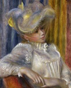 Art hand Auction New Renoir Woman in a Hat special technique high-quality printed painting, wooden frame, 3 major features including photocatalytic processing, special price 1980 yen (shipping included) Buy it now, artwork, painting, others