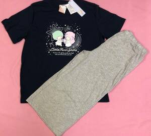 即決◆キキララ　Sanrio◆半袖パジャマ【L】新品タグ付き レディース Tシャツ+7分丈パンツ ルームウェア 部屋着 リトルツインスターズ◆