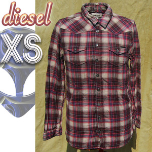 即決◆DIESEL◆アーミンチェックBL◆XS◆古着