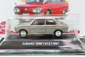 コナミ 絶版名車コレクション スバル 1000（A12）1967 グレーメタリック　1/64スケール、元箱付き