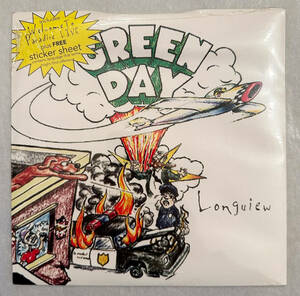 ■1995 Британское издание New Shield Green Day - Longview 7" EP Sticker Sheet с WO287X Reprise Records