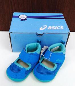  не использовался товар ASICS Asics Kids обувь спортивные туфли 11.5cm процесс голубой Kids для детский с биркой с коробкой обувь 