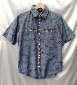 WILDTHINGS Wild Things short sleeves shirt size S tyrolean tape total pattern men's outdoor 