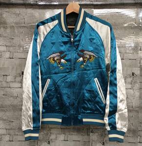 SCHOTT×FTC ショット×エフティーシー REVERSIBLE SOUVENIR JACKET スカジャン リバーシブル 3162049 サイズS ブルー ブラック 店舗受取可