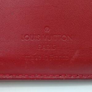 LOUIS VUITTON ルイヴィトン ヴェルニ MI4121 ヴェノワ 二つ折り財布 がま口 赤 レッド 型押しロゴの画像7