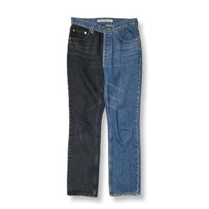 JOHN LAWRENCE SULLIVAN WASHED DENIM BI-COLOR 2A029-0320-18 ジョンローレンスサリバン ウォッシュドデニム ブラックブルー サイズ44