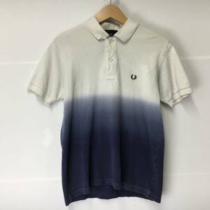 FRED PERRY Fred Perry white blue polo-shirt with short sleeves size M store receipt possible 