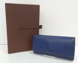 LOUIS VUITTON ルイヴィトン エピ CA0065 ミュルティクレ4 4連キーケース 青系 ブルー系 ネイビー系 箱付属