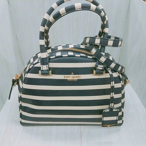 Kate Spade ケイトスペード PXRU5307 ショルダーバッグ 2way ハンドバッグ ナイロン ボーダー柄 中古