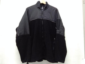 【現状品】STUSSY 90's 素材切り替えフリースジップアップジャケット メンズ Mサイズ ブラック