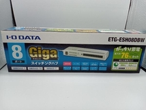 未使用品 I・O DATA 8ポート スイッチングハブ ギガビットタップ型 ETG-ESH08DBW (ホワイト) HUB 節電 2012年式 電源ケーブル一体型_画像1