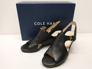 COLE HAAN フィロミナ グランド ウェッジ サンダル W18355 サンダル レザー 牛革 レディース 約24.0cm US7 UK4.5 EUR37.5 ブラック 箱あり