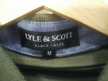 LYLE&SCOTT ライルアンドスコット BLACK LABEL 半袖ポロシャツ M ボーダー カーキ コットン ポリエステル_画像3