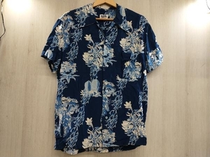 夏 PHERROW'S フェローズ アロハシャツ ハワイアンシャツS/S HAWAIIAN SHIRT 多肉植物 17s-サキュレント ブルー 40